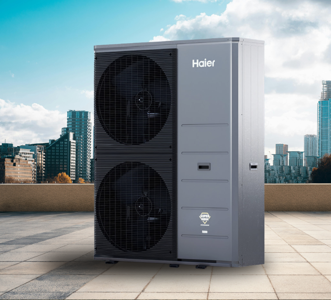 Тепловой насос Haier SUPER AQUA FLEXI AW40NMYGHA 40 кВт, инверторный, -28~43 °С, до 400 кв. м, 380 В, R290, высокотемпературный до 80 °С